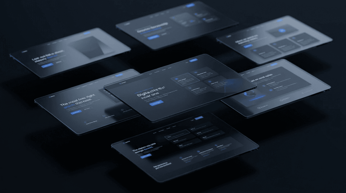 A selection of premium website mockups designed and built by Nuvari